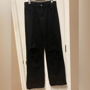 L Black Ripped Jeans